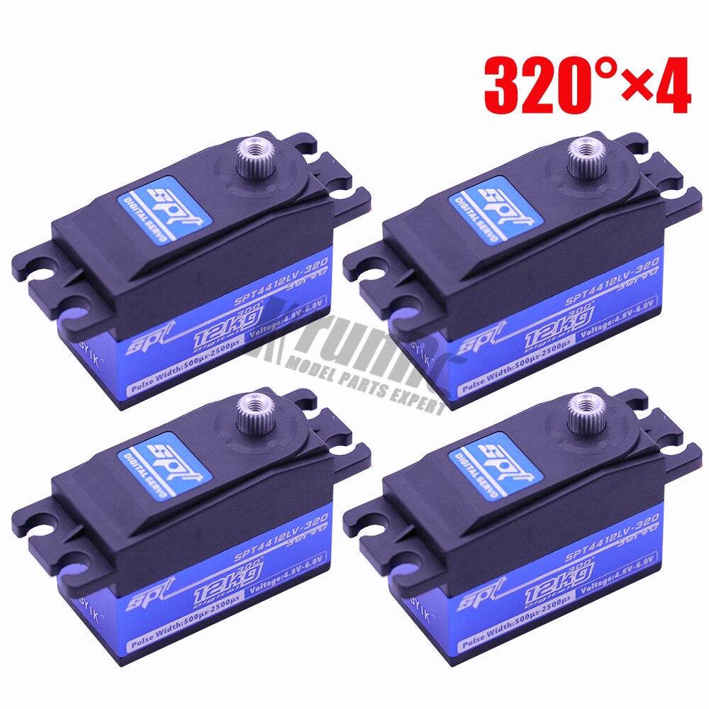 SPT4412LV 12kg Large Torque Metal Gear Standard Digital Low Profile Servo 1/10 RC Car 3racing SAKURA D4 CS Airplane Roboit Arm: 4 pcs 320