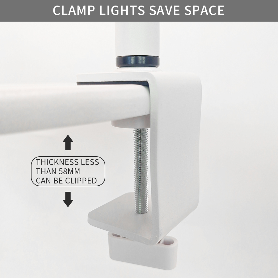Halve maanlicht 16 inch wimperlicht met telefoonhouder LED-bureaulamp met klem dimbaar 3 lichtmodi Lash Tech licht voor nagel