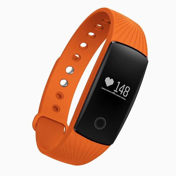PK ID107 Heart Rate Smart Bracelet Watch Heart Rate Monitor Pedometer Smart Band Wireless Fitness Tracker Wristband: Orange