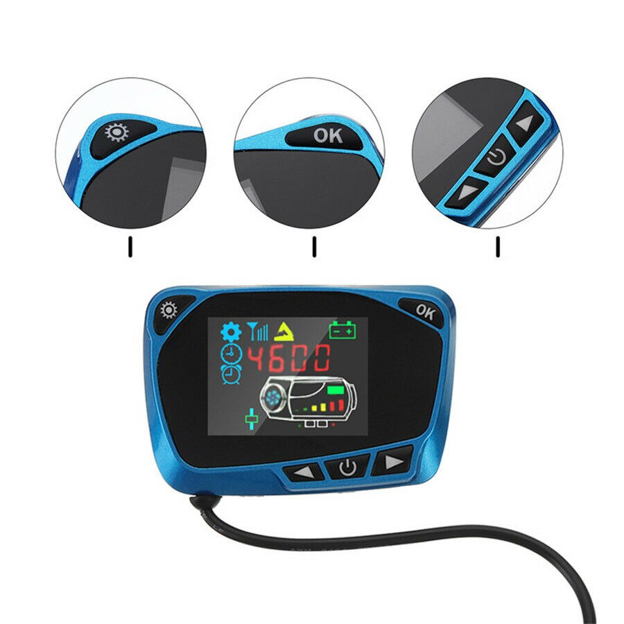 12V/24V LCD Switch Monitor Diesels Air Parking Heater Timer function Blue