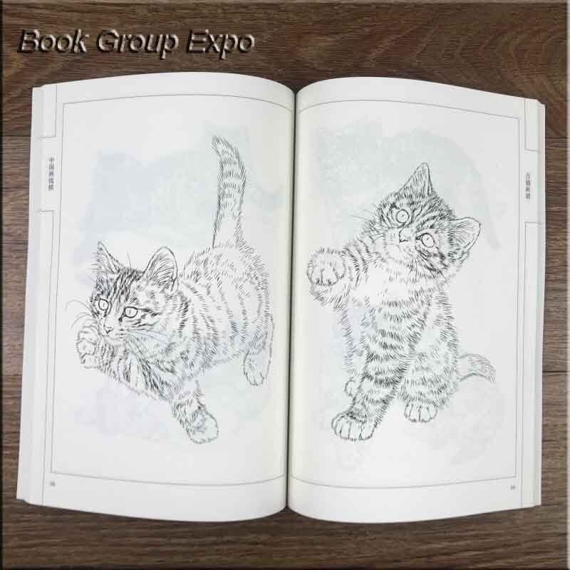 94 Pages Hundred Cats Painting Collection Art Book Coloring Book for Adults/Kids Relaxation and Anti-Stress Painting Book