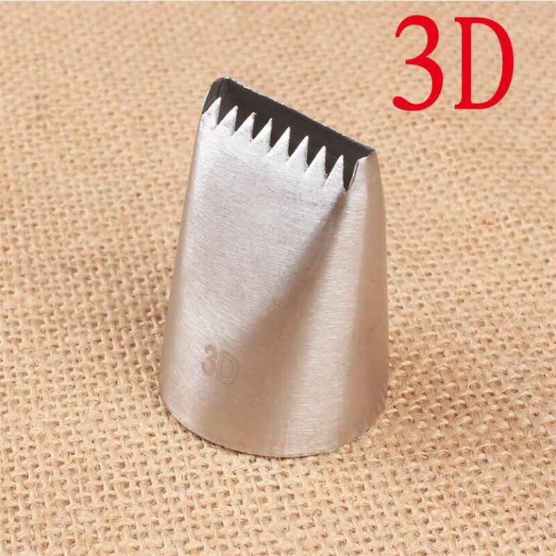 # 3D Icing Piping Nozzle Naadloze Icing Buis Cake Decorating Pastry Tip Tool Basketweave Nozzles Grote 8 Tanden