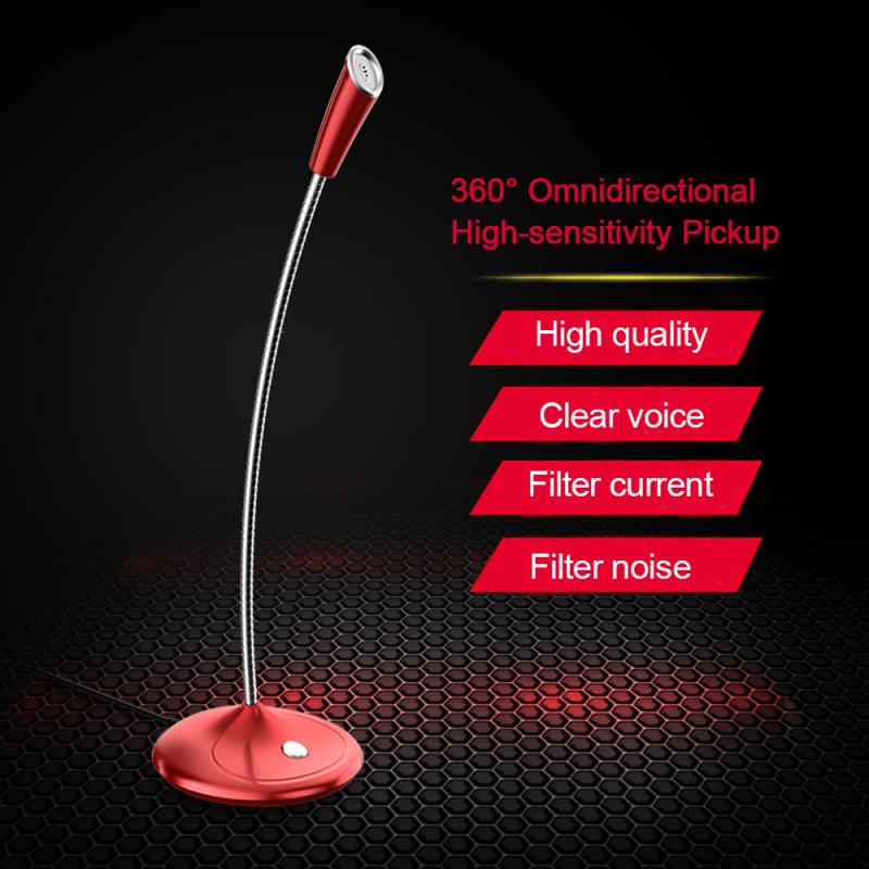 For Desktop PC USB Laptop Microphone Mini Studio Speech Microphone Stand Mic With Holder