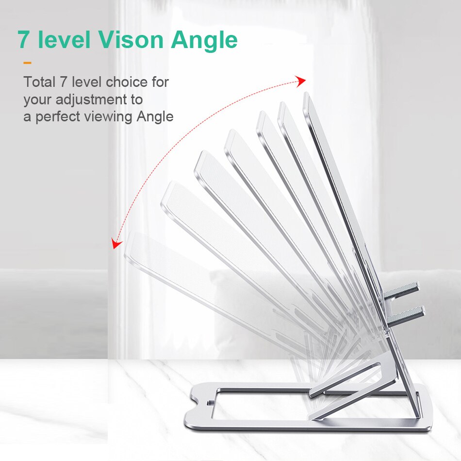 Adjustable Cell Phone Stand Foldable Aluminum Desktop Phone Holder Compatible with iPhone Samsung Galaxy All Smartphones