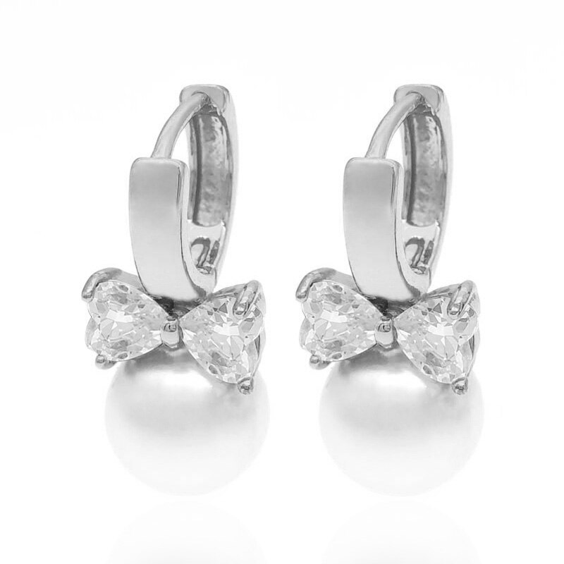 Di cristallo Del Cuore Della Perla Orecchini A Cerchio in Oro Orecchino Donne Pendientes Perla Aretes Parel Oorbellen Orecchini Perle Orecchini E0310: E0310W