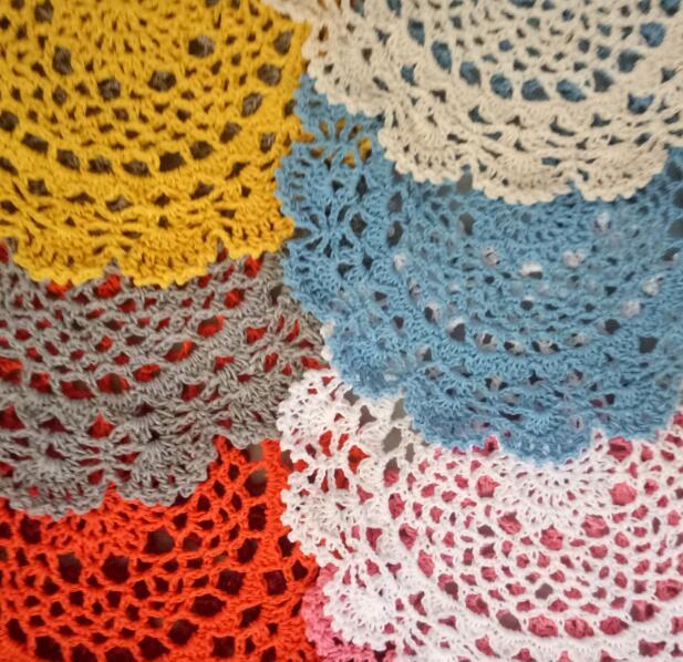 Tapis de Table rond en coton au Crochet, 20CM, Original, pour la maison, la cuisine, les fleurs, manteau individuel, napperon de noël, dessous de verre