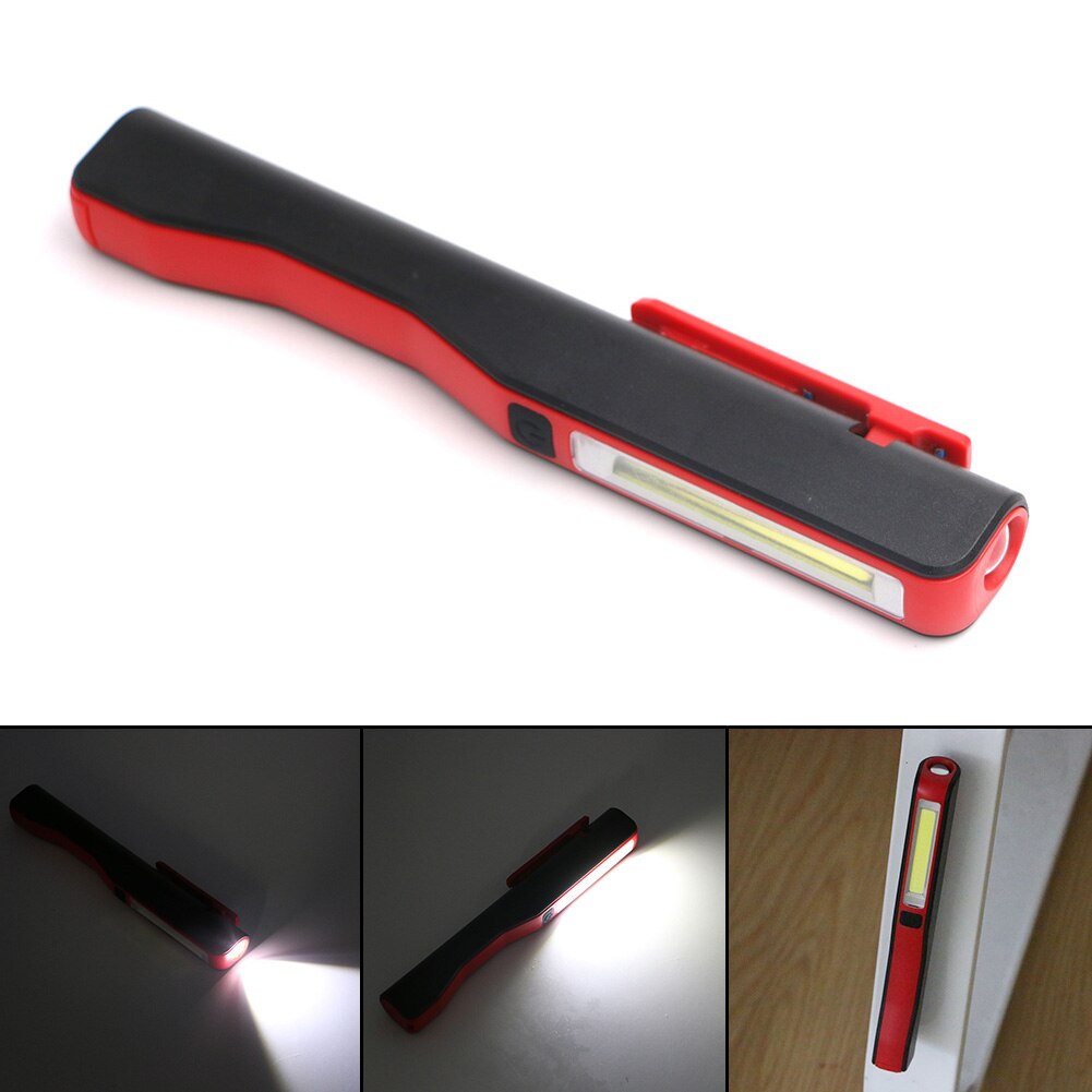 Mini pen cob led lommelygte multifunktions ledet fakkel lys magnetisk arbejdsinspektion lampe lommelygte 2- mode aaa: Rød