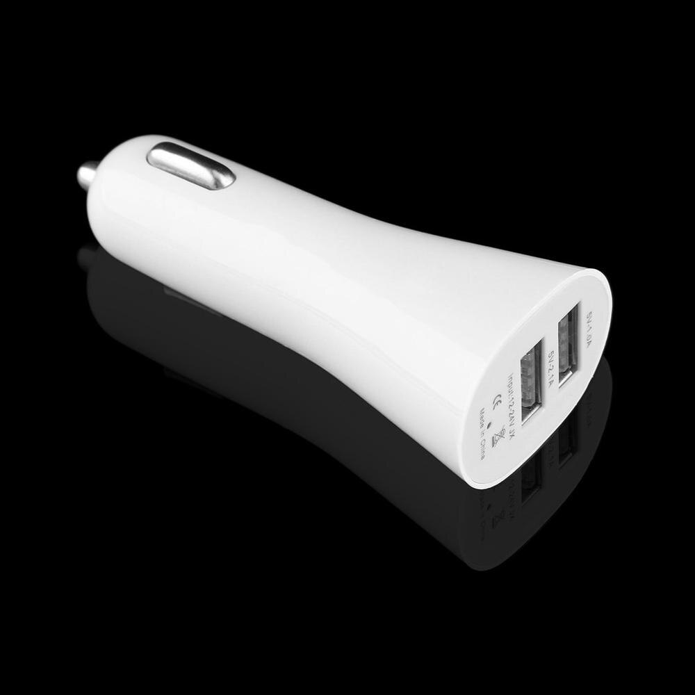 Universal Aluminium Mini Hoorn Vormige Dual Usb 2-Poort Auto-oplader Adapter Socket 5V 3.1A Voor Telefoon tablet: Default Title