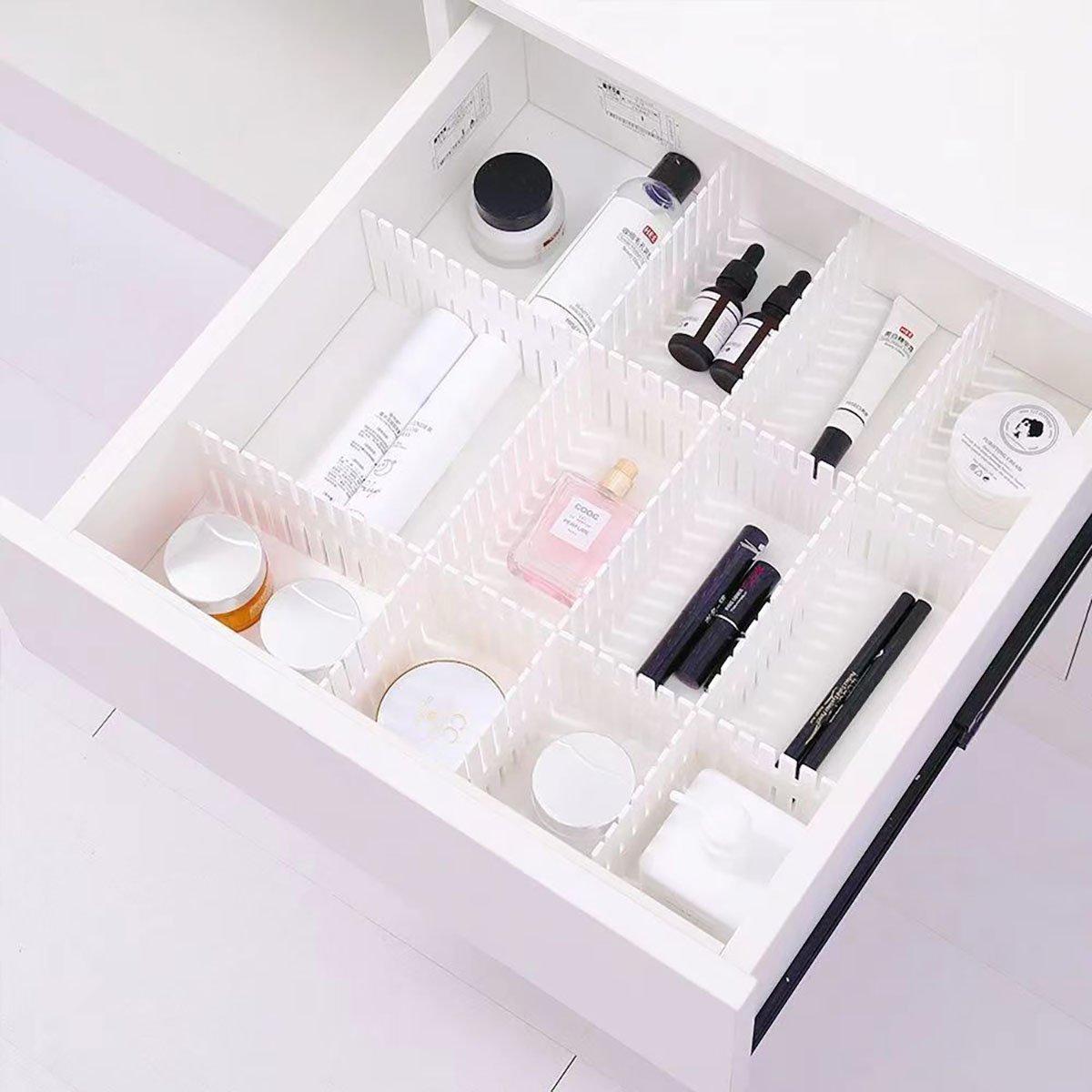 Séparateur de rangement de tiroir polyvalent, cloison d'armoire de rangement en plastique réglable, de tiroirs de ménage, organisateurs