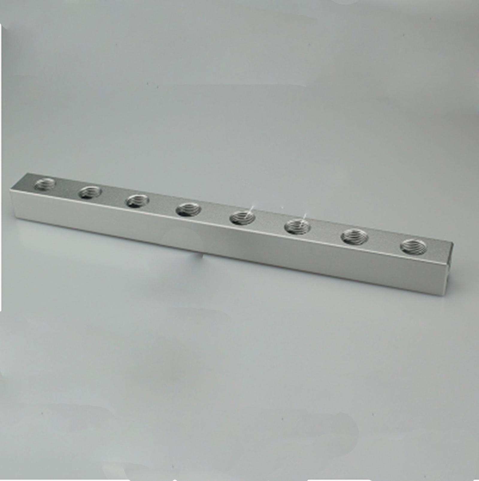 20x20mm 1/4" BSP 2-9 Ways Aluminum Pneumatic Fitting Manifold Block Splitter Air Water Gas Oil: 8 Ways 11 Ports