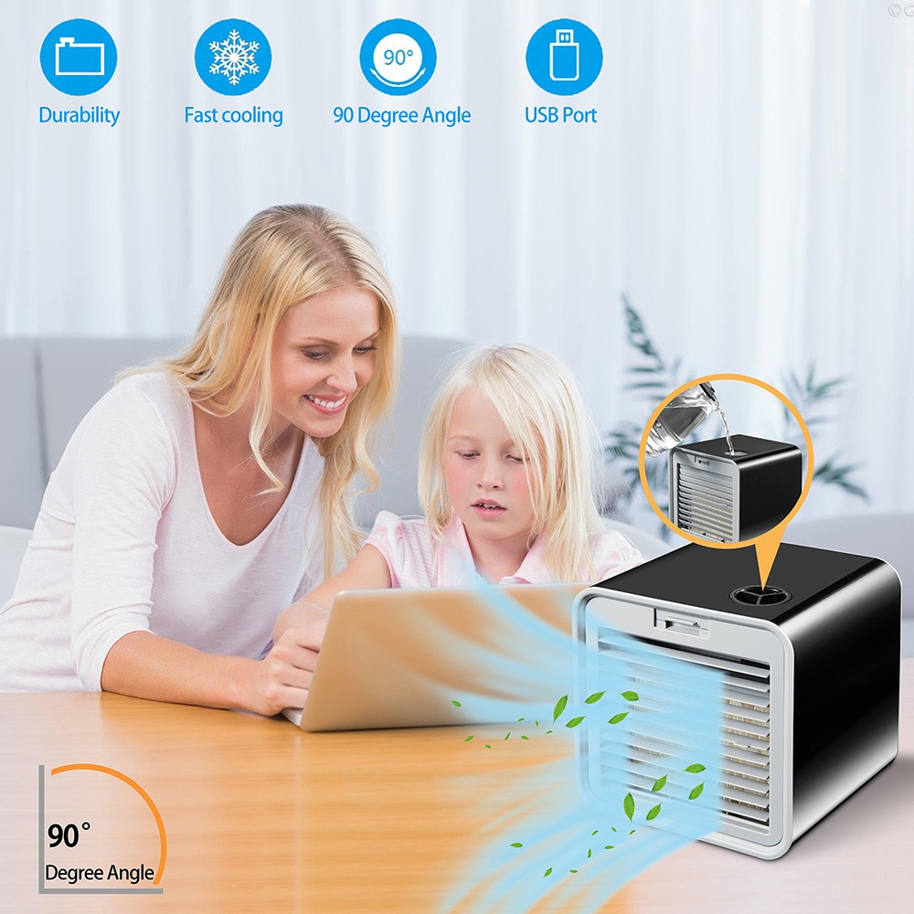 Mini Portable Air Conditioner Humidifier Purifier Air Cooler Desktop USB Air Cooling Fan Device Office Home Air Conditioning