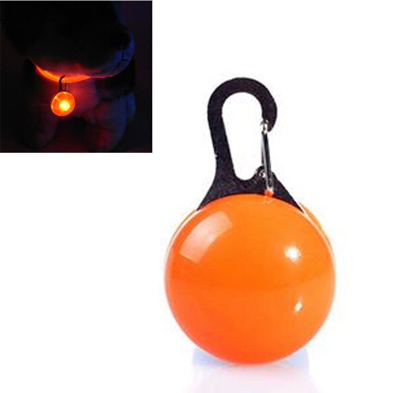 Nuit sécurité lampe de poche LED animal de compagnie pendentif lumineux lueur dans le noir lumineux animaux fournitures accessoires chat chien collier conduit des lumières: Orange