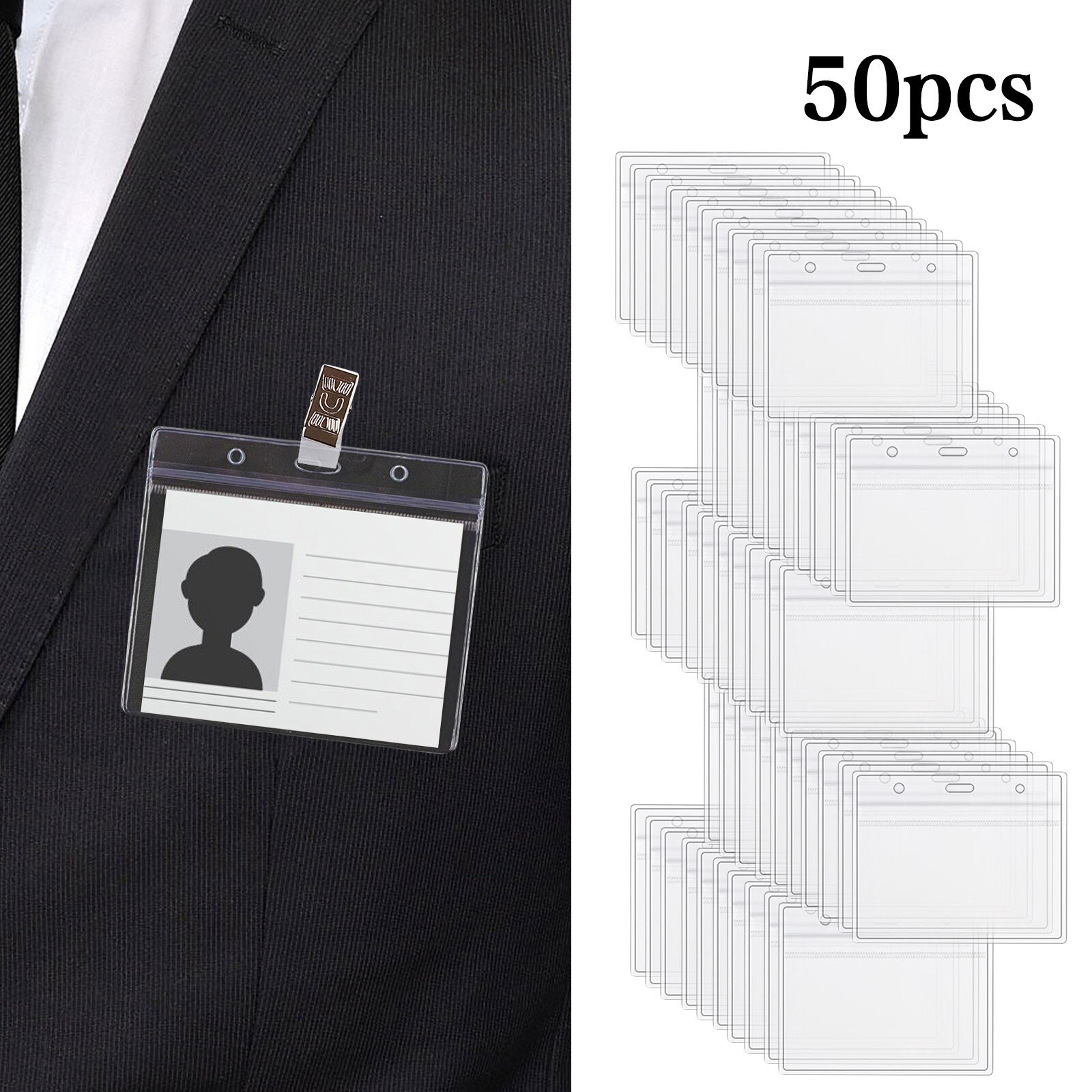 50pc Clear Vaccination Card Protector Vaccine Card 4x3 Protective Waterproof PVC Health Card Case for CDC Immunization Badge