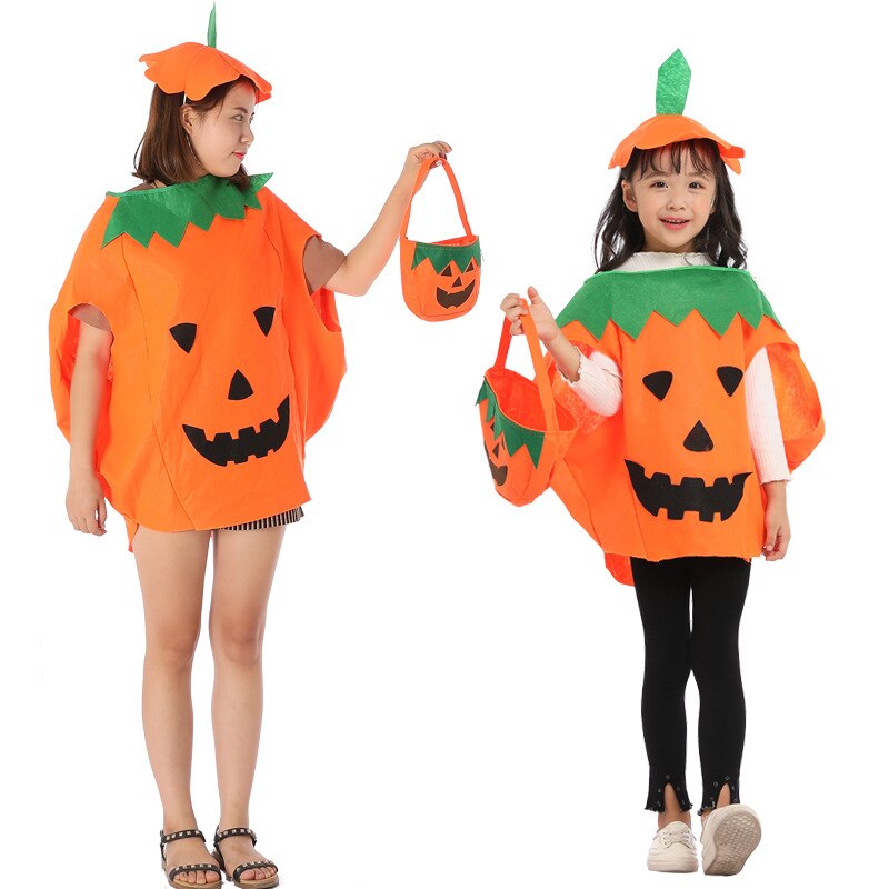 Halloween kostyme gresskar kostyme barn voksen gresskar kostyme gresskar bag lue dress ytelse rekvisitter maskeradefest