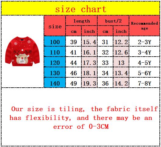 Jul børn baby piger drenge langærmede elg sne toppe trøje jule strikning bomuld 100%  outwear småbørn børn tøj 2-8y