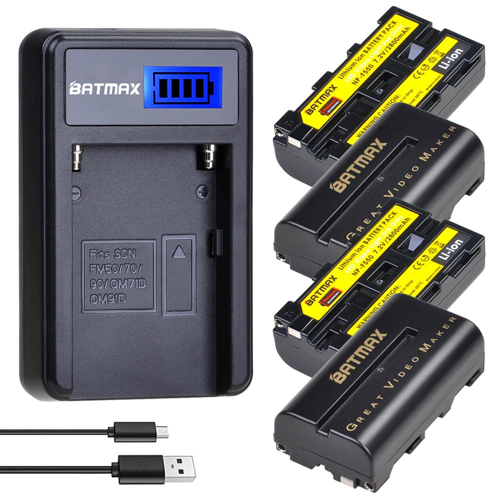 Batmax NP-F550 NP-F570 F550 F570 Batterie + LCD USB Ladegerät für Yongnuo Godox LED Video Licht YN300Luft II YN300 III YN600 Luft L132T: 4Batterie und Ladegerät