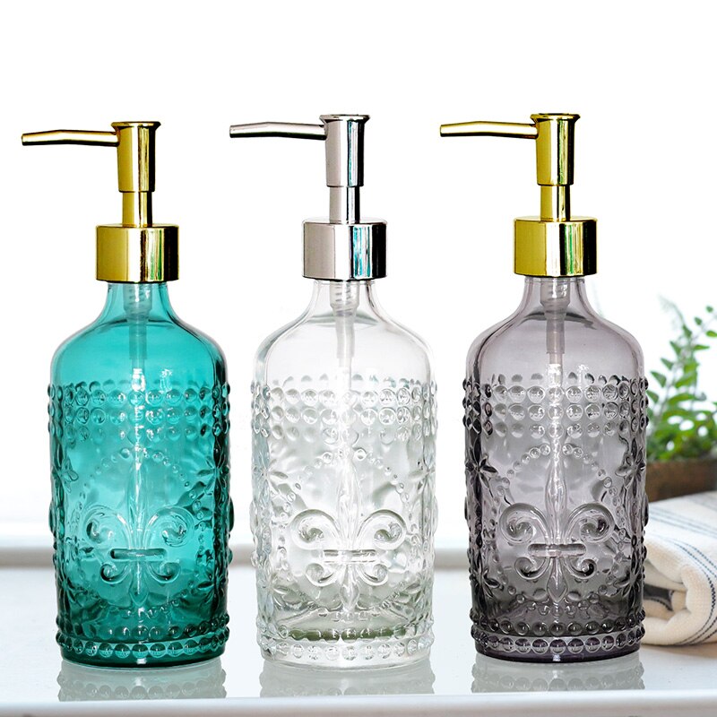 Newyearnew 350ml glazen flessen handwasmiddel emulsie zeepdispenser retro badkamerdecoratie accessoires