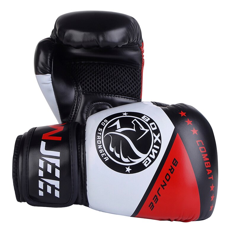 Gants de boxe en cuir synthétique, 6 8 10 12 14oz, pour entraînement au combat mma