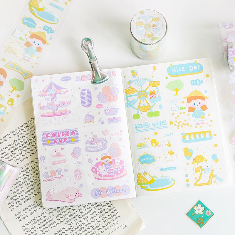 6 Stks/partij Dream Park Serie Sticker Diy Sticker Papier Decoratieve Tape Pet Tape