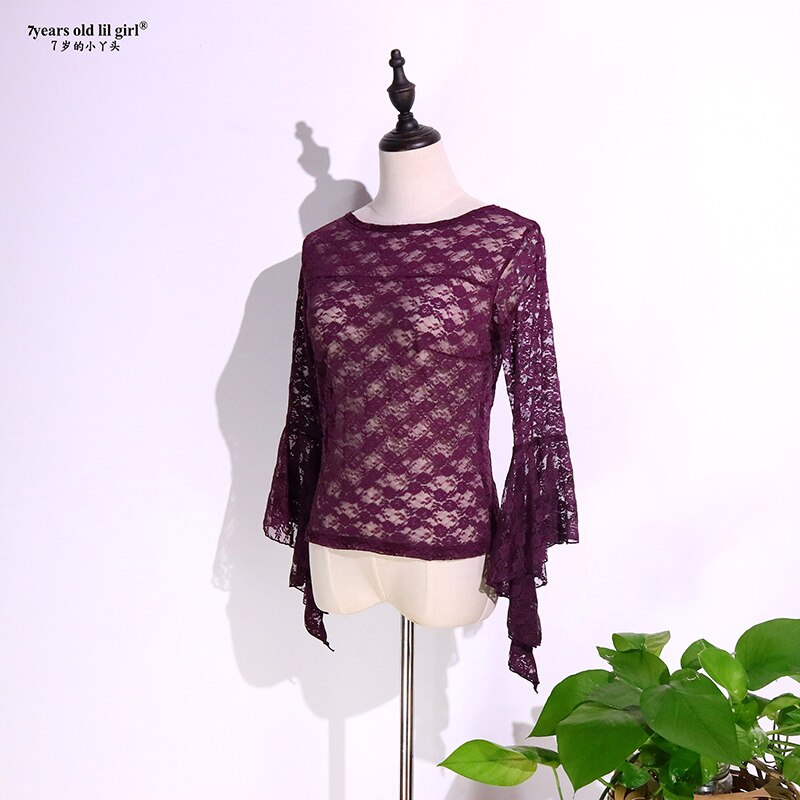 Hauts de danse Flamenco en dentelle, Blouse carrée/latine pour femmes/filles, pratique espagnol HHH02