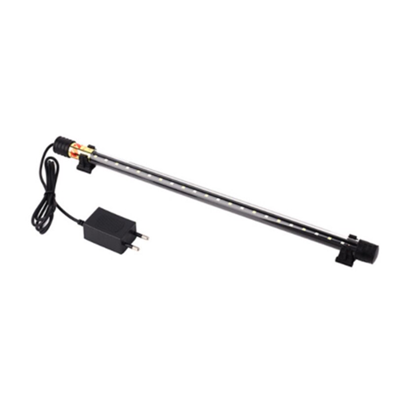Akvarium akvarium led-ljus klämlampa poolbar dränkbar vattentät lampa vit/blå vattenbelysning 18cm/30cm/40cm eu-kontakt: 40cm utan strömbrytare