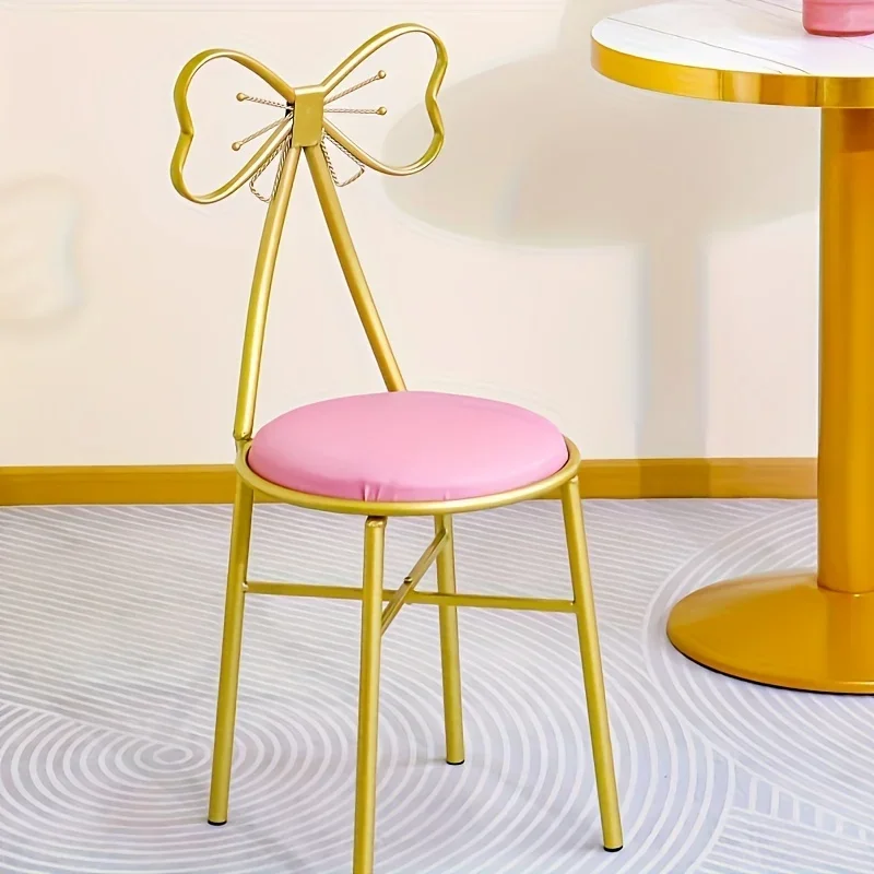 1 unidad, silla de maquillaje de mariposa con respaldo desmontable, silla de manicura, dormitorio de unidad pequeña, taburete de tocador para niña