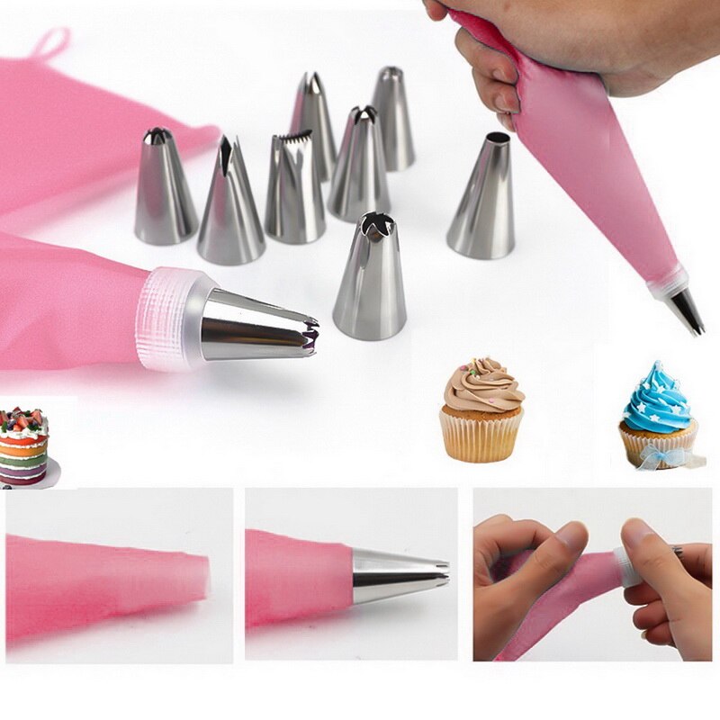 50 stuks/set taartdecoratieset benodigdheden set gereedschappen spuitmondjes gebak spuitzak spuitmondjes bakset bloemzak mond geknepen