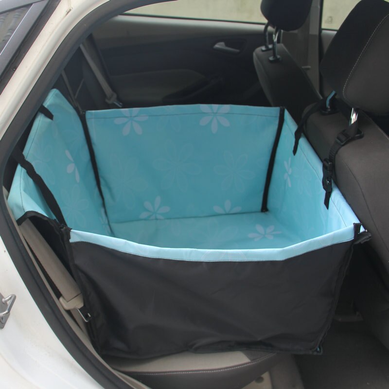 HJKL Pet Carrier Hond Auto Back Seat Carrier Cover Pet Dog Mat Deken Cover Pet Mat Hangmat Kussen Protector Hond accessories85: Blue flower