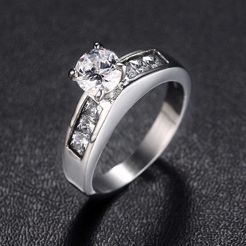 Vnox Vrouwen Engagement Ring Cz Steen Belofte Ringen Voor Vrouwen Bruids Sieraden