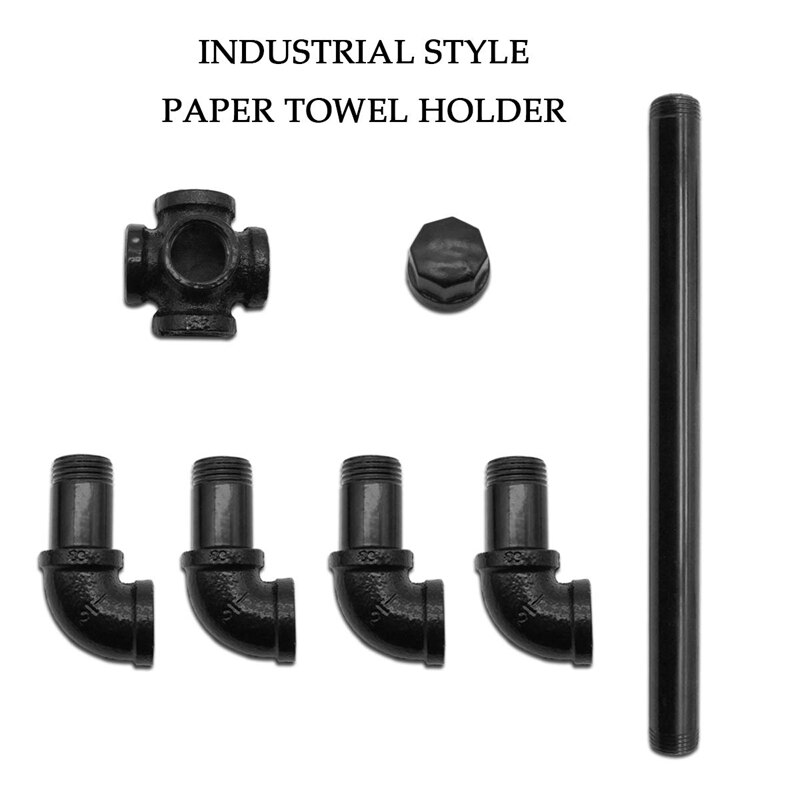 Industrial Vertical Tube Paper Towel Holder, Kitchen Paper Towel Holder Countertop for Kitchen And Bathroom, Easy To Tear Roll M