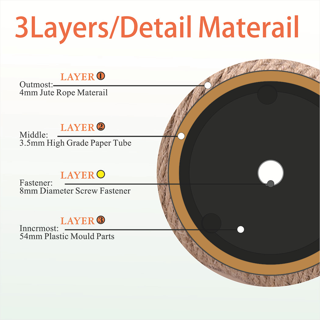 DIY Cat Scratching Post Replacement Post for Cat Tree Cat Tower Furniture Kittens Scratch Pole with M8 Screw Accessories