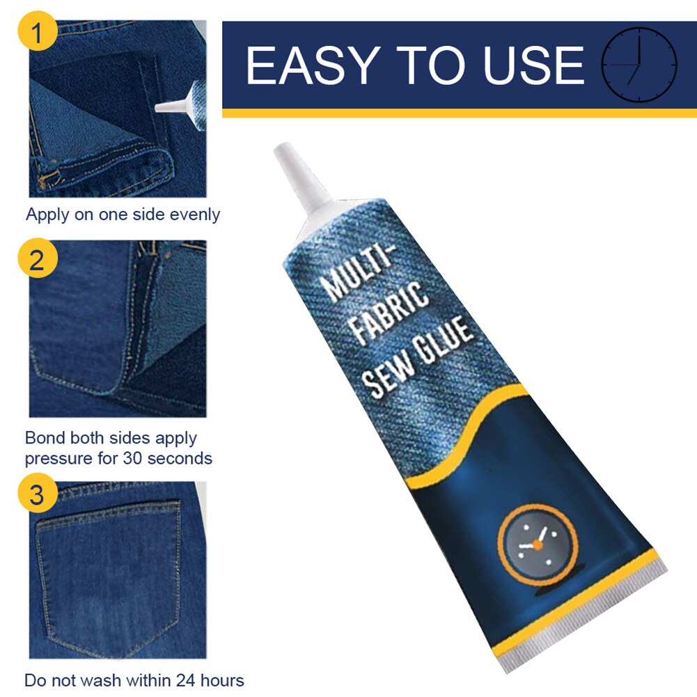 Tool Decoration Home Patches Adhesive Transparent Quick Bonding Clothing Sew Repair Portable Fabric Glue Stitch Strong Fast Dry