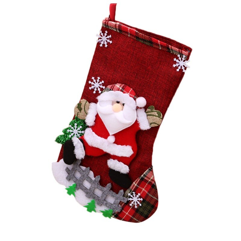 Linnen Groot Formaat Kerstsok Houders Partij Kerst Haard Decoraties: 1
