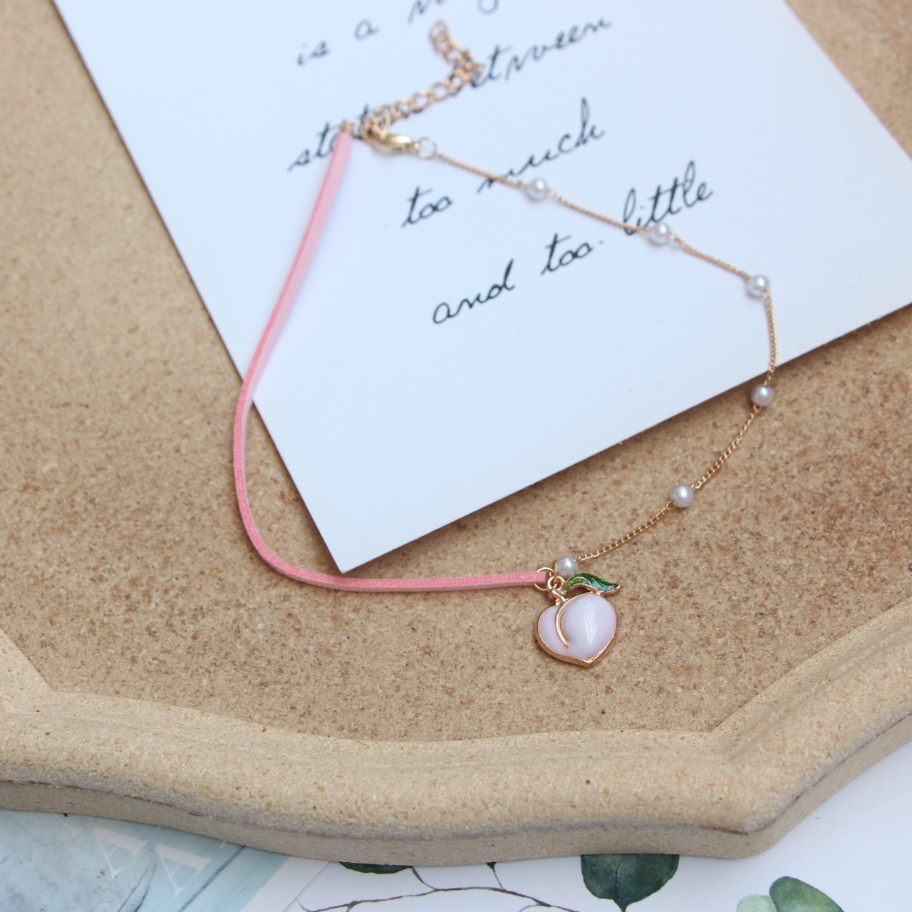 Playful Sweet Fresh Cute Girl Neck Clavicle Chain Women Love Lace Cloth Pink Peach JK Girl Choker Necklaces Accessories: xl-1079