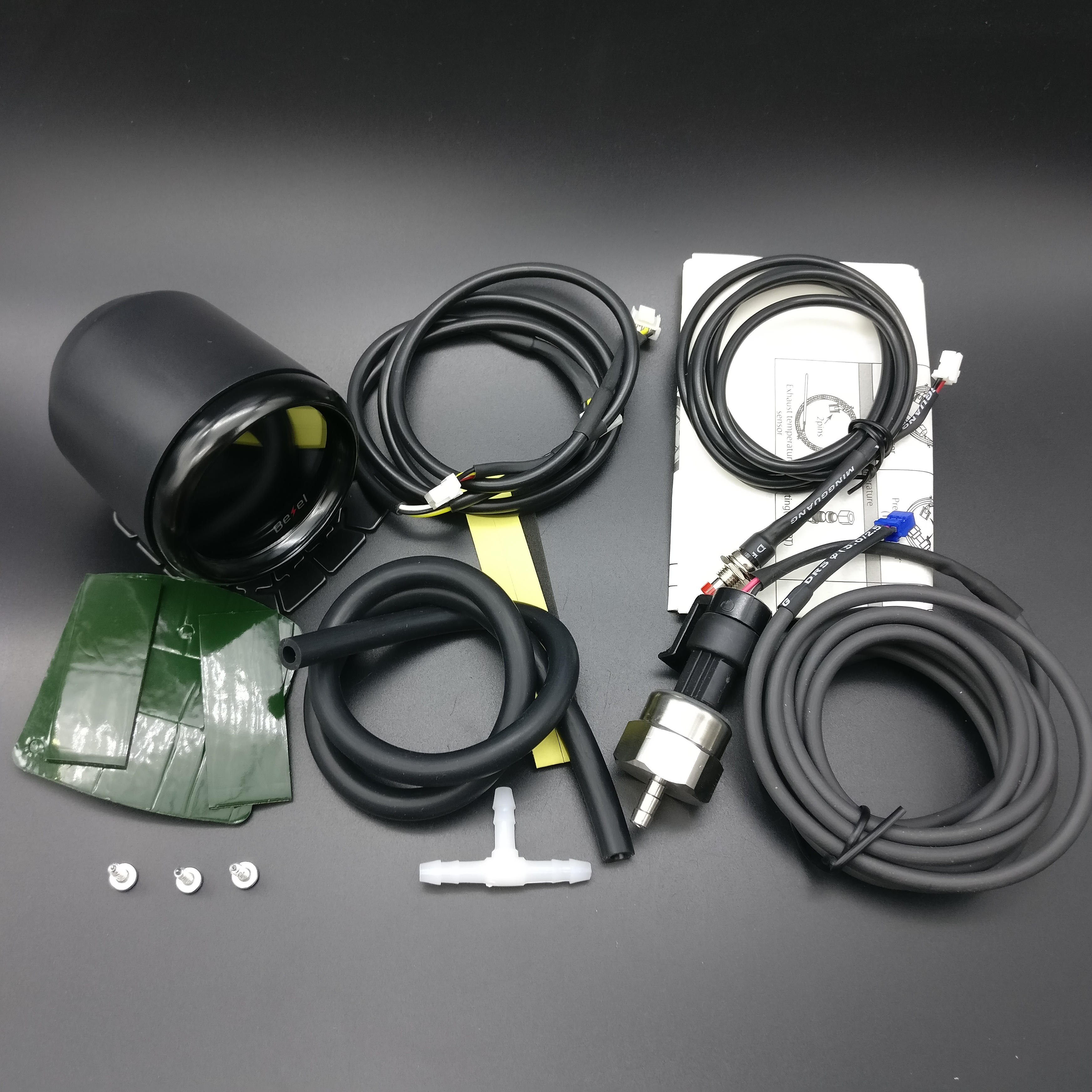 2 " 52mm evo lcd  -30 ~ 30 psi boost gauge turbo meter monitor 7 farver inkluderet gauge pod og sensor