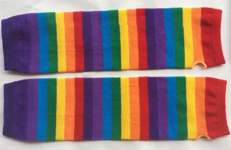 Regenboog veelkleurige sexy dame disco dans kostuum feest kant vingerloze lange handschoenen