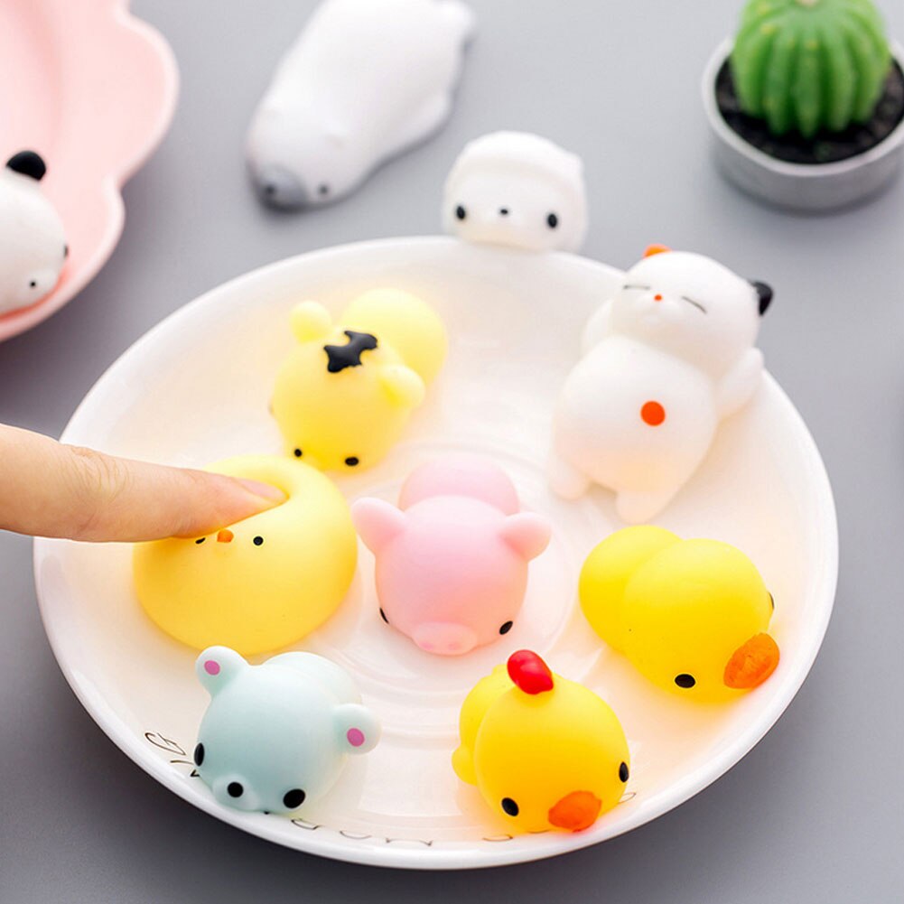 Kawaii eläin mochi squishies lelut söpö mini pehmeä squishy eläimen muoto sika tipu kissa tiikeri stressin helpotus pallot lapset aikuisten lelut