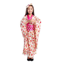 Kinderen pauw yukata kleding Japanse kimono meisje gekleed kinderen yukata haori traditionele Japanse jurk Japanse kimono