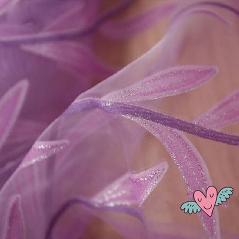 Mignon saule feuille Tulle rideaux stores Voile Style pastorale saule fenêtre florale cortines décoratives pour chambre salon: VIOLET / 1*2.7