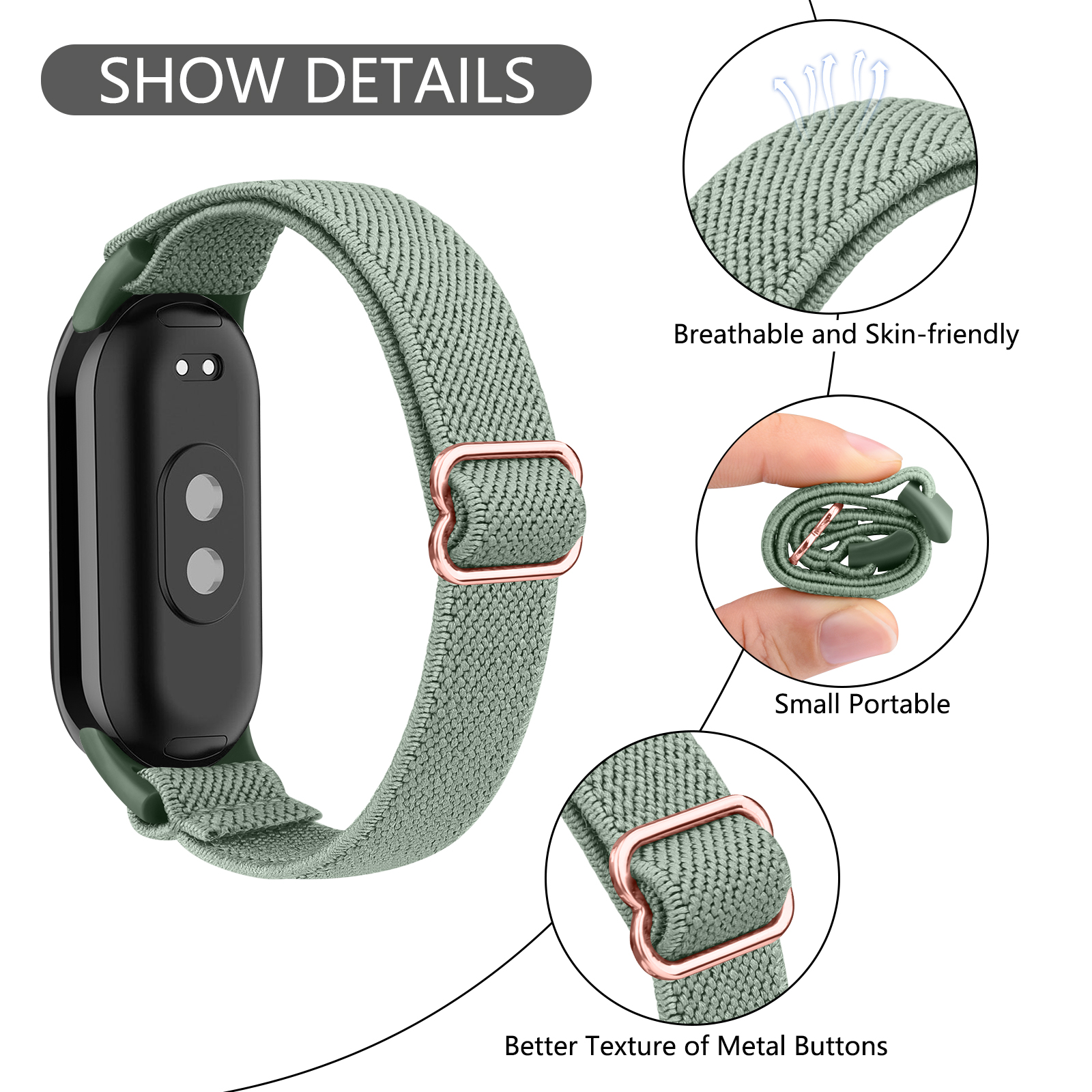 Band voor Xiaomi Mi Band miband 3 4 5 6 7 8 9 Band elastische nylon horlogeband verstelbare armband voor Xiaomi Mi Band 9 8 polsband