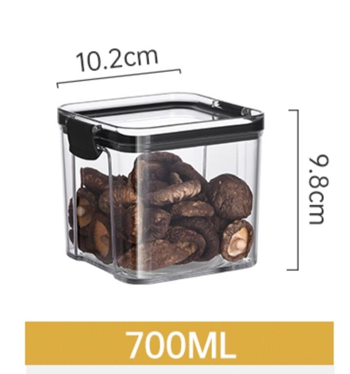 Airtight Food Storage Container Plastic Kitchen Refrigerator noodle Breadbasket Sugar Flour Baking Supplies Pantry organizer: 700ml