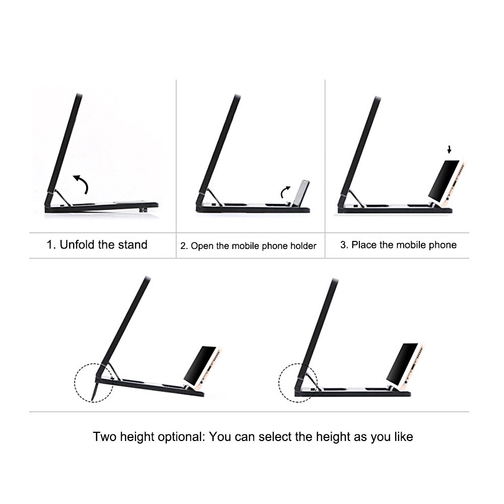Universele Mobiele Telefoon Screen Magnifier Beugel Vergroten Stand Ogen Bescherming Vouwen 3D Video Screen Display Versterker Expander