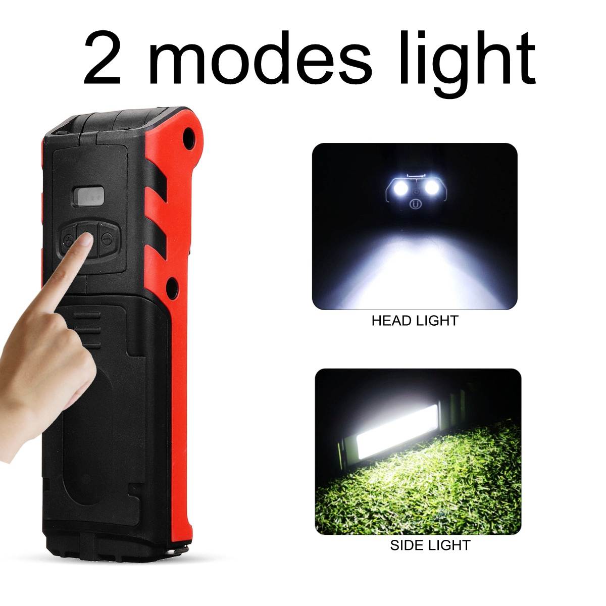 Projecteur portable bimodal COB ESEN106, rechargement USB, avec batterie, spot étanche et aimanté équipé d'une poignée, 2 modes, accumulateur 18650