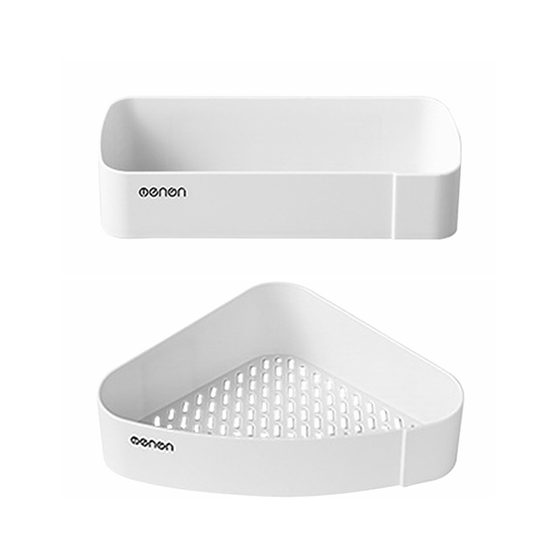 Wall-Mounted Triangular Storage Rack Toilet Double Detachable Storage Shelves Strong Load-Bearing Household Bathroom Accessories: 2pcs White