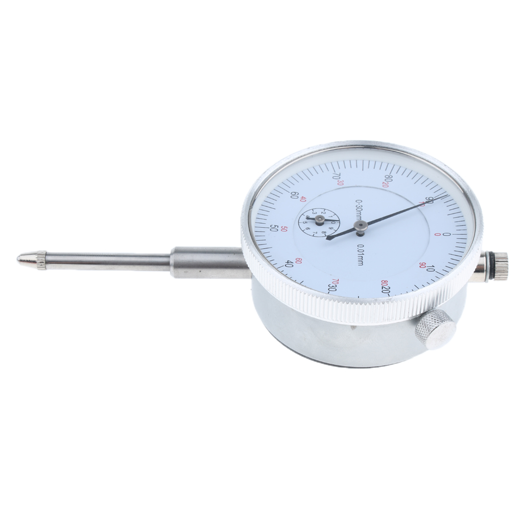 Precision Dial Test Indicator With Pointer, 0-30mm, Continuous clockwise pointer rotation displays units; Metric reading