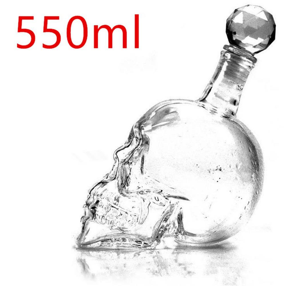 Bouteille en verre avec crâne en cristal, bouteille créative avec crâne, pour whisky, Vodka, vin, 75ML/350ML/550ML/1000ML, carafe: 4