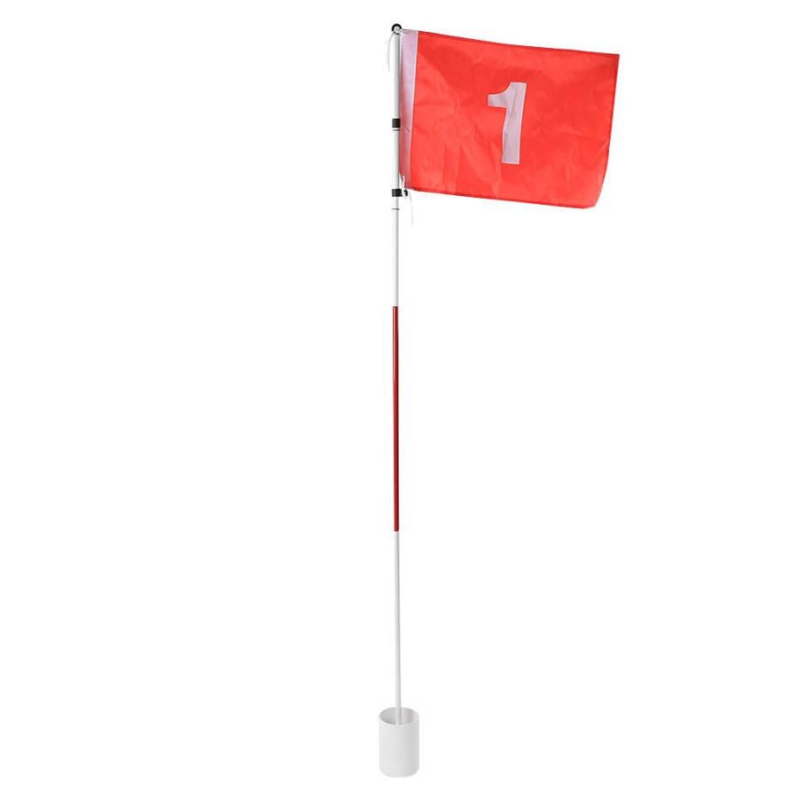 Golf Hole Pole Cup Flag Stick 186cm 3 Sections Golf Putting Green Flagstick Golf Flag Flagpole Golf Hole Golf Training Equipment