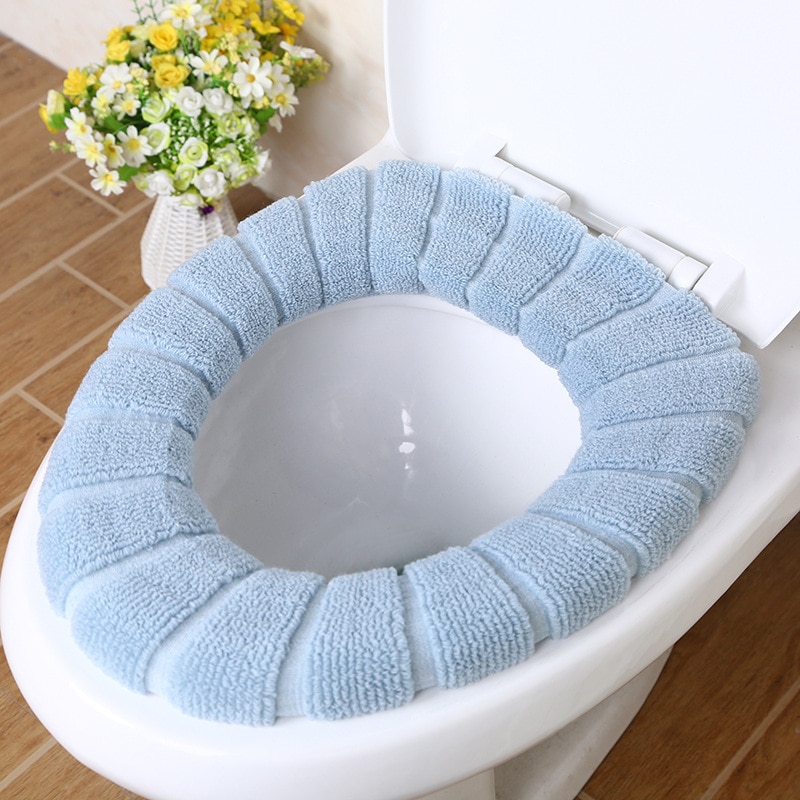 de funda cómoda para asiento de inodoro de terciopelo Coral, funda de invierno para inodoro, funda de asiento para el hogar, funda de asiento