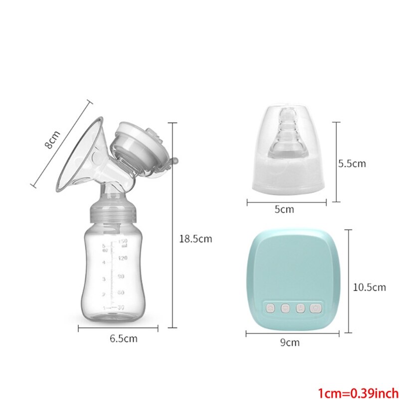 Elektrische Borstkolf, Draagbare & Oplaadbare, Battery Operated Dubbele Siliconen 634F