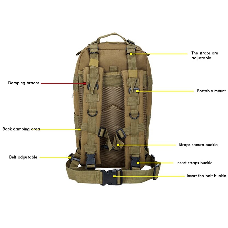 25-30L Leisure Sports Bag Outdoor Travel Backpack Mountaineering Bag for Travel Cycling Hiking Camping